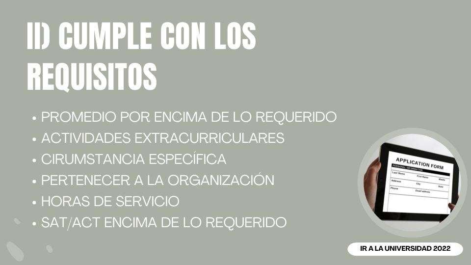 2. Cumple con los requisitos