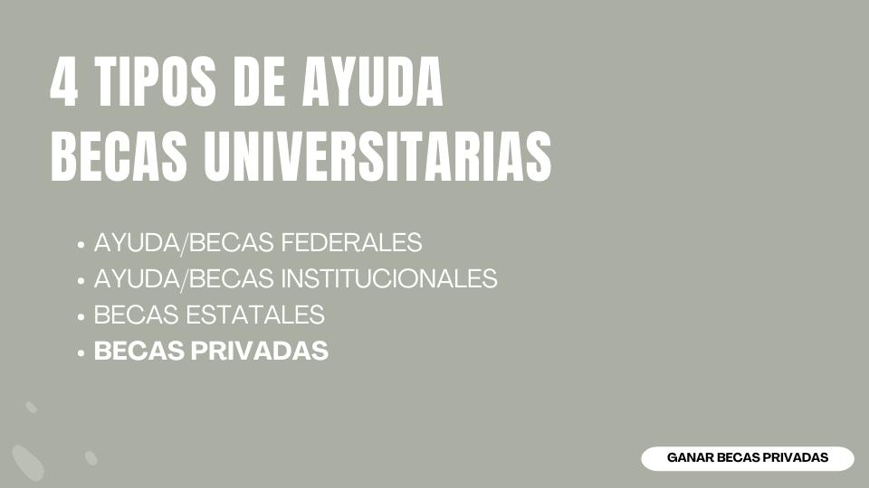 4 tipos de ayuda becas universitarias