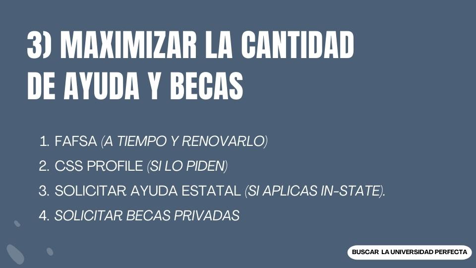 MAXIMIZAR LA CANTIDAD DE AYUDA Y BECAS