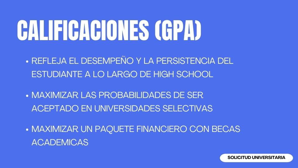 calificaciones promedio académico gpa