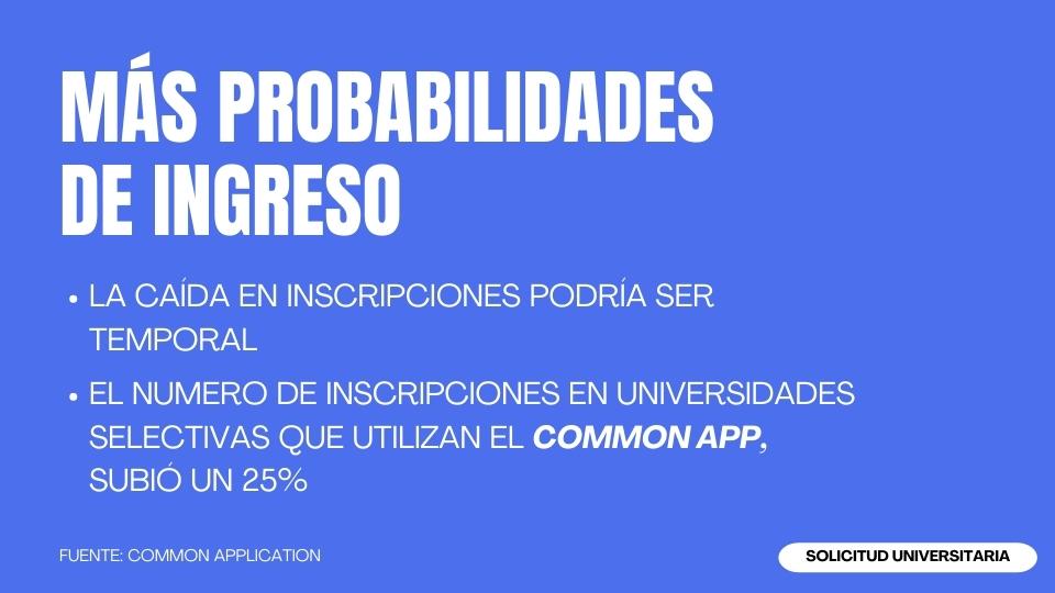 mas probabilidades de ingreso