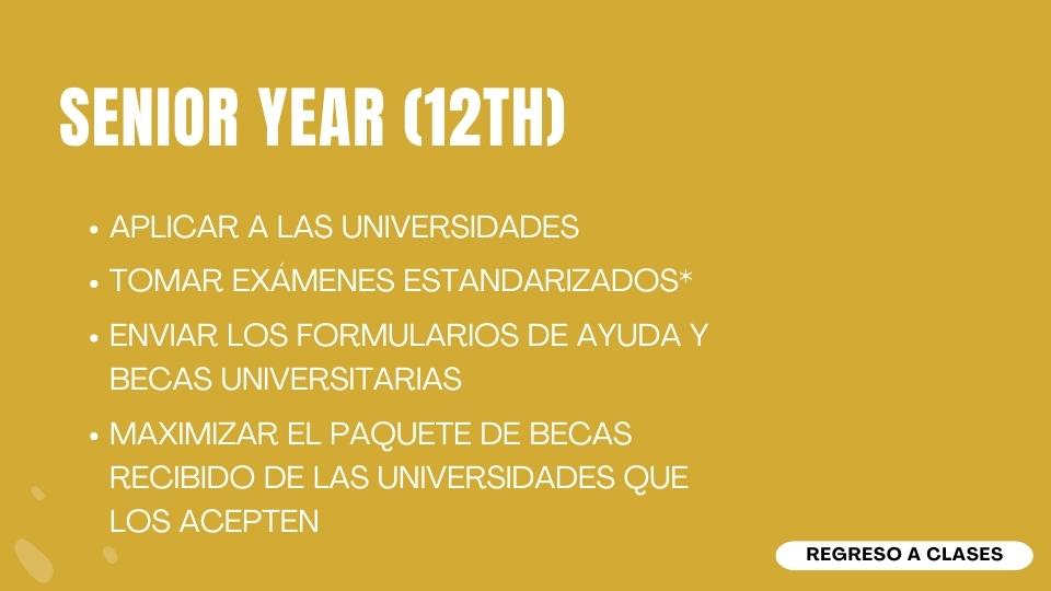 consejos para Senior year (12th)